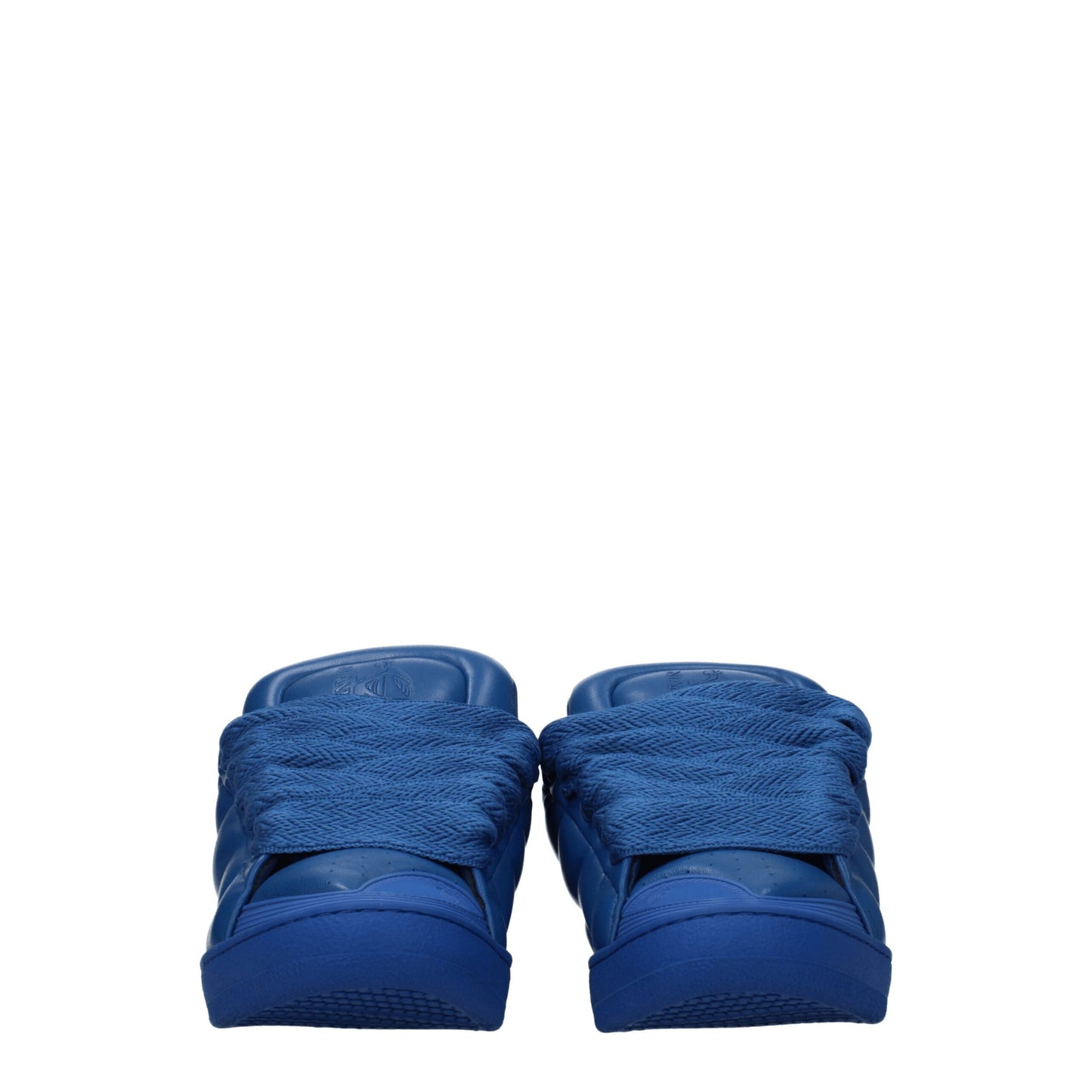 Baskets basses en cuir bleu Lanvin