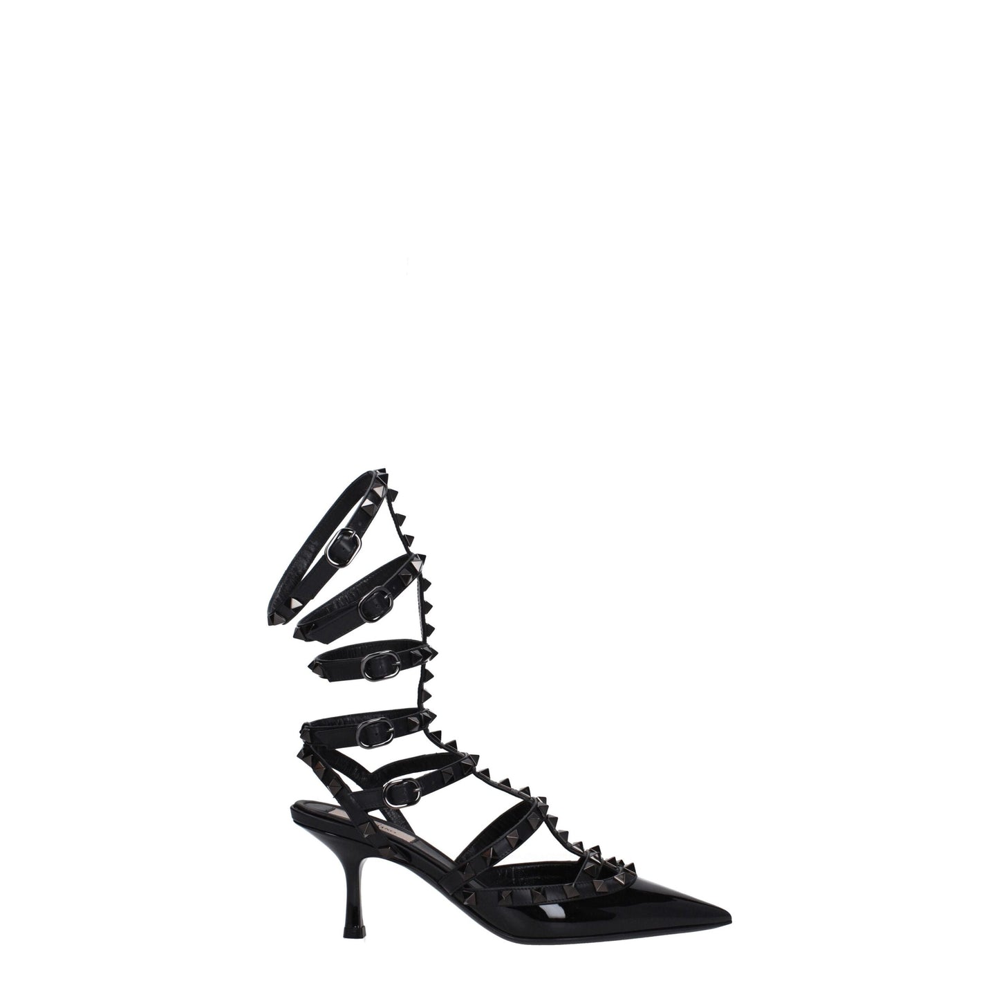 Valentino Garavani Zwarte Lederen Stiletto Sandalen
