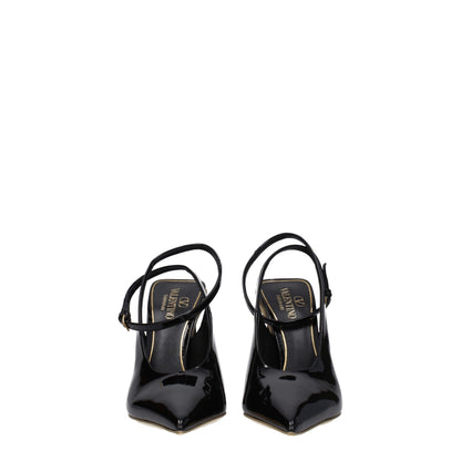 Valentino Garavani Zwarte Lederen Sandalen