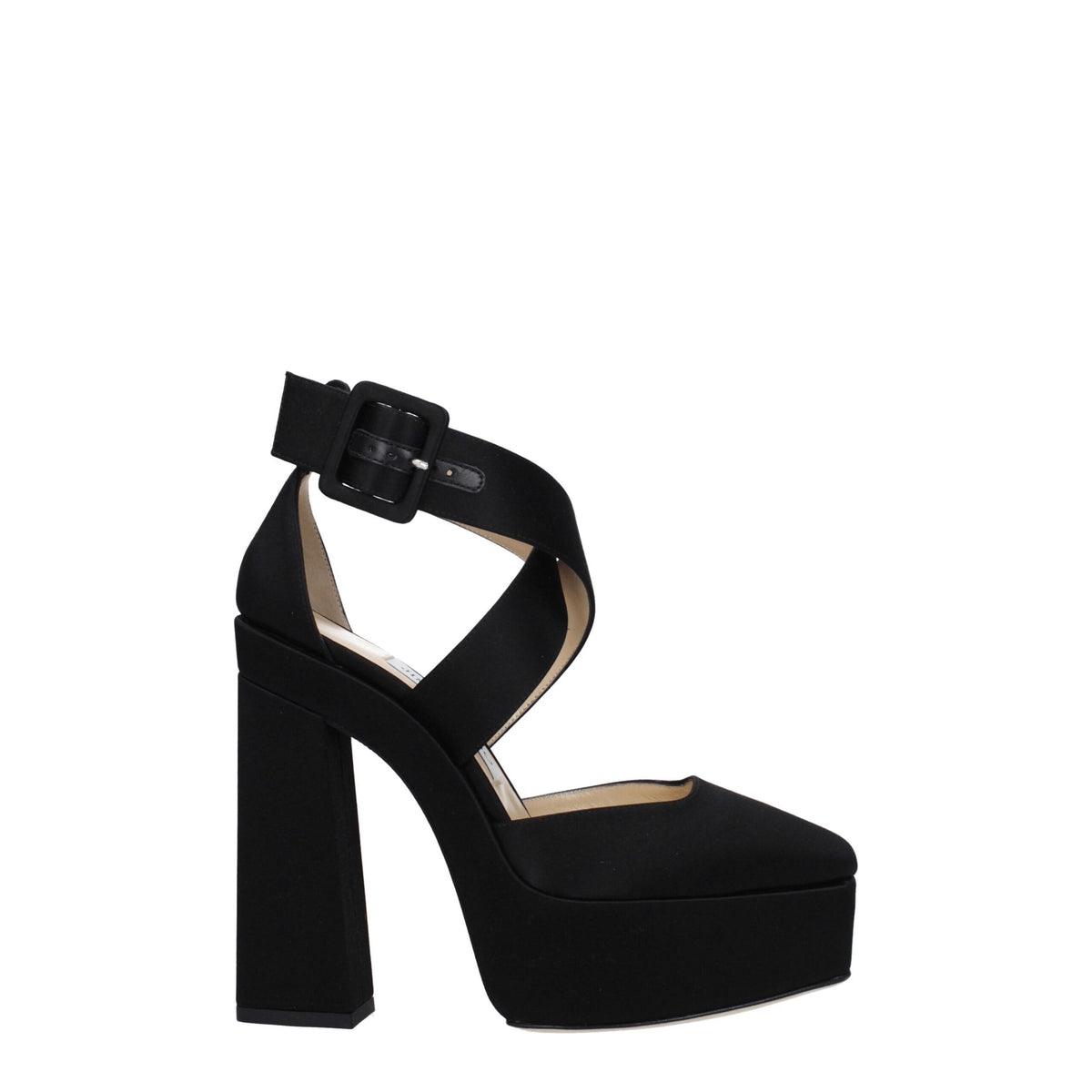 Jimmy Choo Black Satin Platforms - Élégantes Talons Hauts pour Femmes