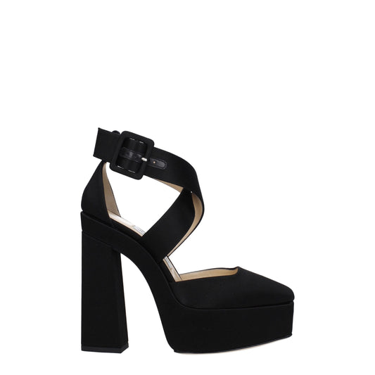 Zwarte satijnen platformeschoenen van Jimmy Choo