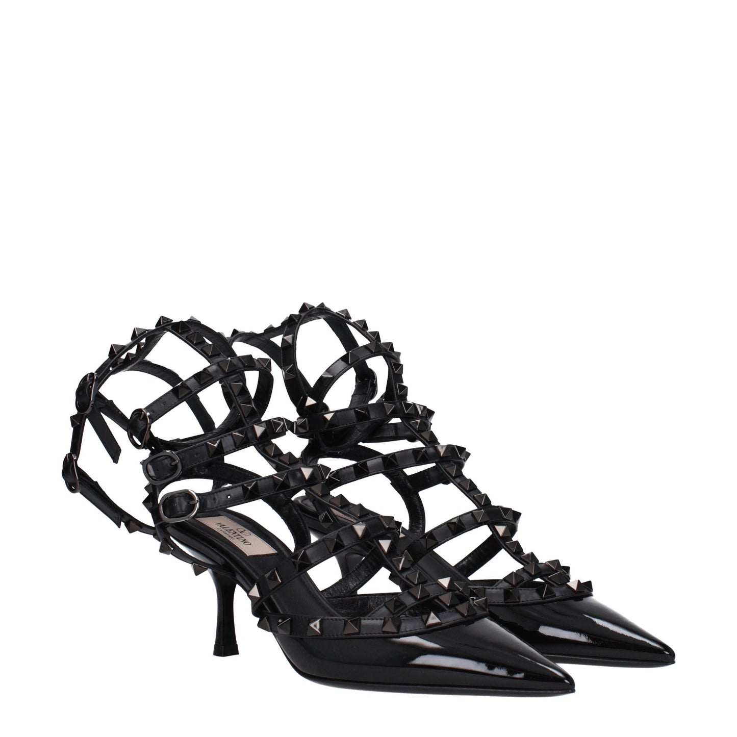 Valentino Garavani Zwarte Lederen Stiletto Sandalen