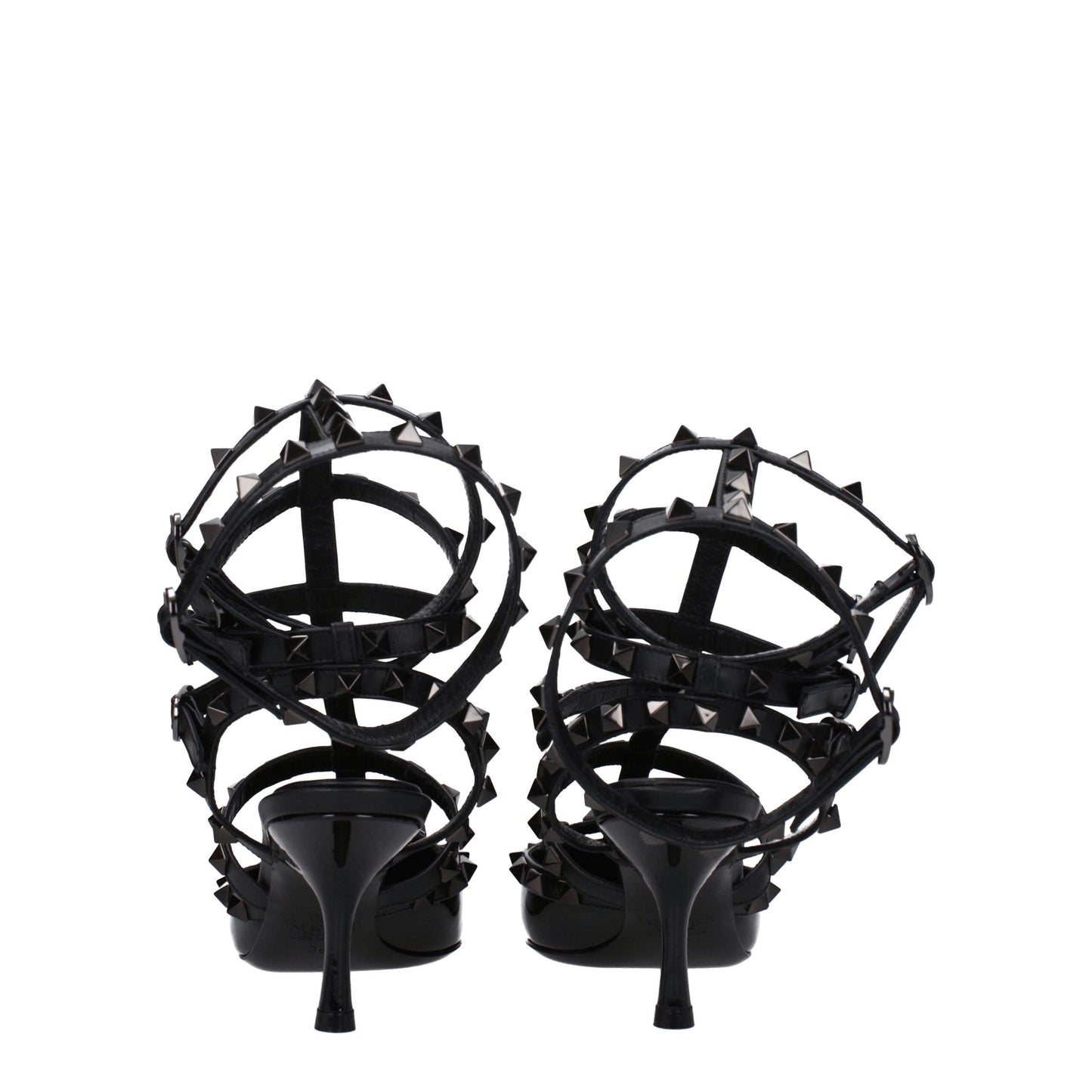 Valentino Garavani Zwarte Lederen Stiletto Sandalen