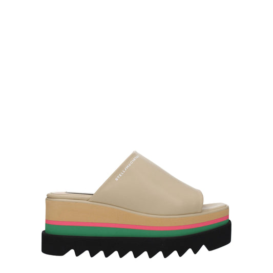 Stella McCartney beige leren slippersandalen