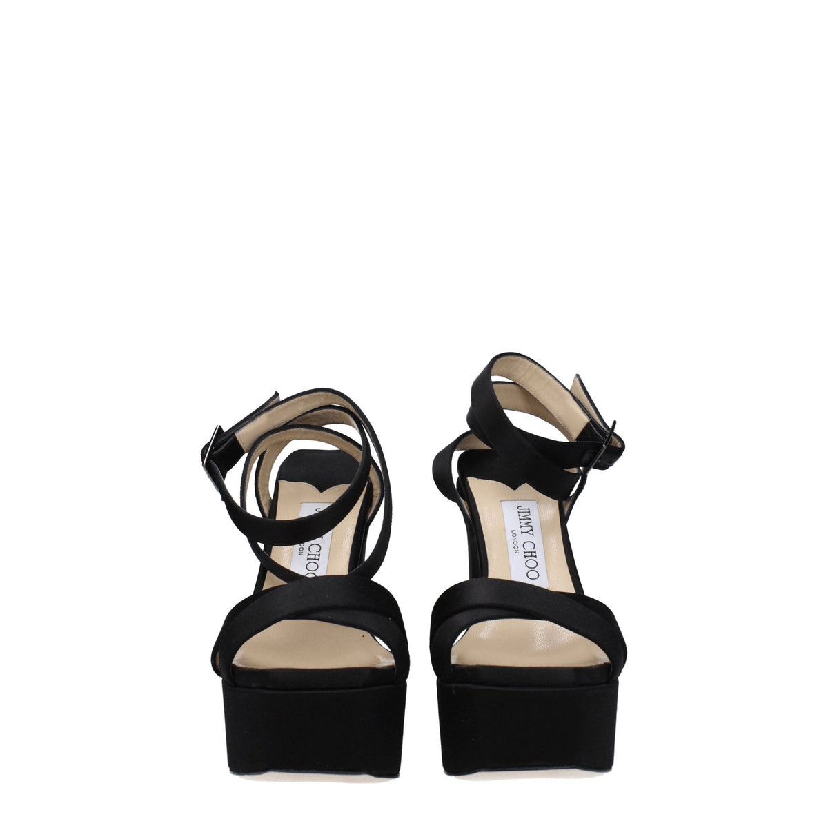 Jimmy Choo Black Satin Platforms - GAIA140SATBLACK