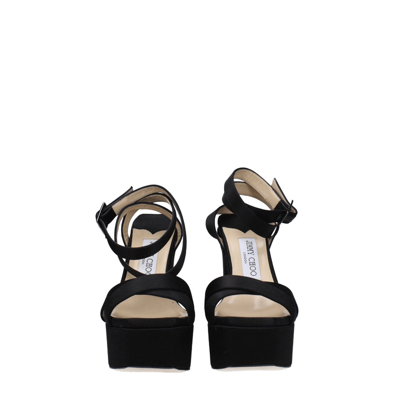 Jimmy Choo Black Satin Platforms - GAIA140SATBLACK