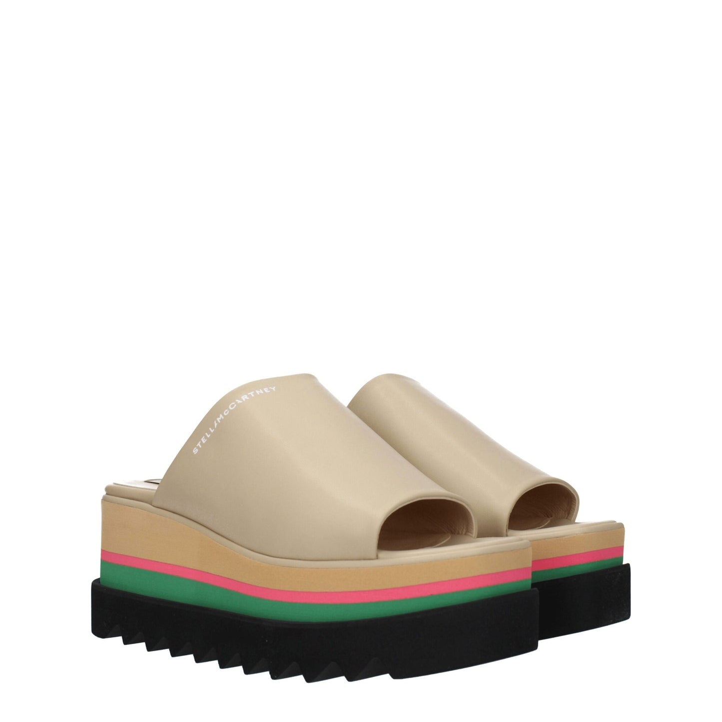 Stella McCartney beige leren slippersandalen