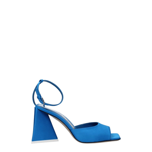 De Attico blauwe satijnen stilettohak-sandalen