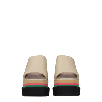 Stella McCartney beige leren slippersandalen