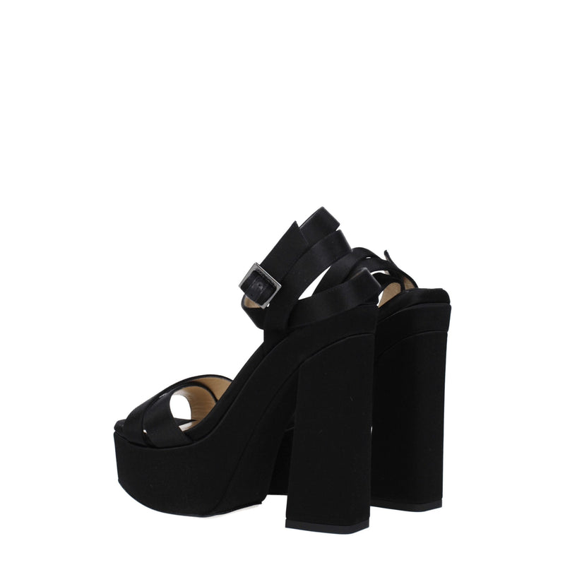 Jimmy Choo Black Satin Platforms - GAIA140SATBLACK