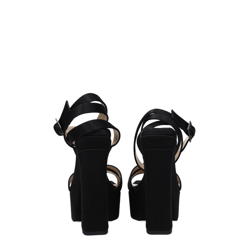 Jimmy Choo Black Satin Platforms - GAIA140SATBLACK