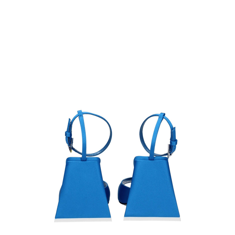 The Attico Blue Satin Stiletto Heels Sandals - Élégance et Style