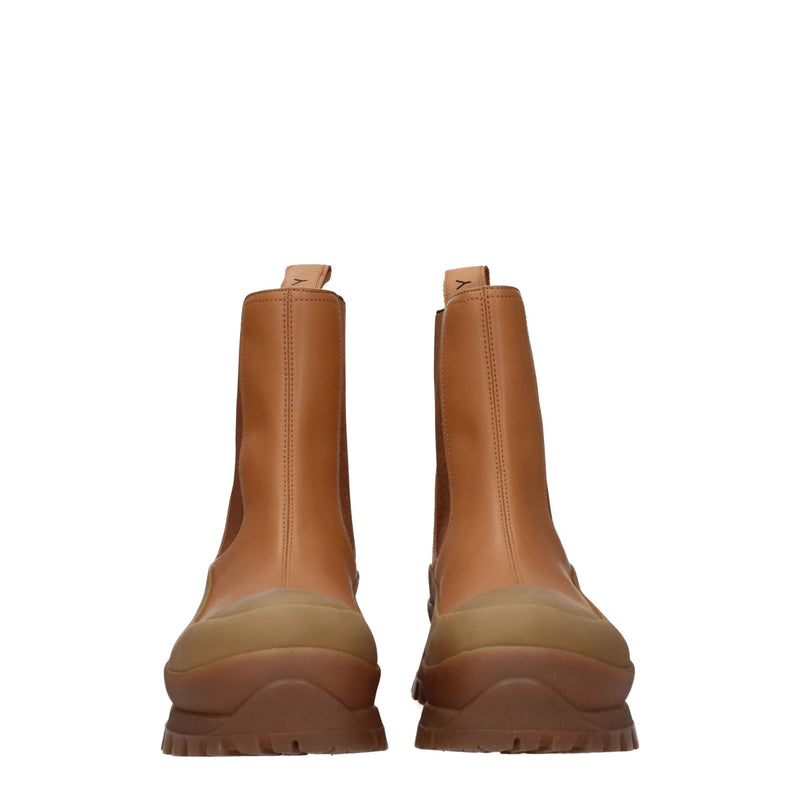 Stella McCartney Brown Leather Ankle Boots - Eco-Friendly Style