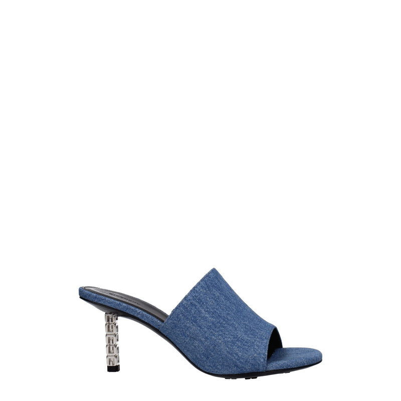 Givenchy Blue Fabric Platforms - Élégantes Sandales à Bout Ouvert