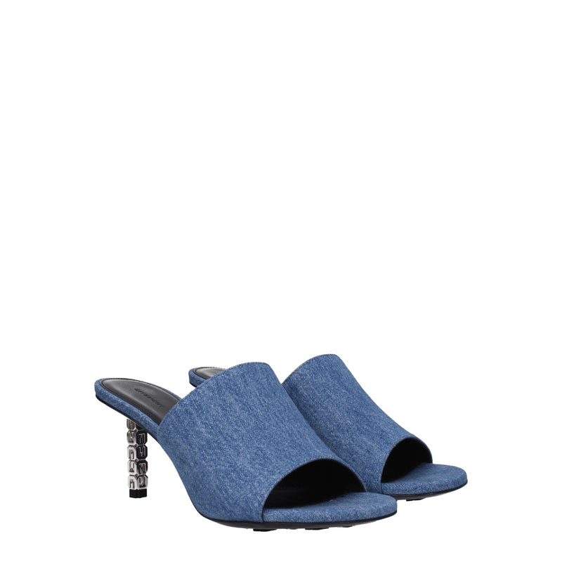 Givenchy Blue Fabric Platforms - Élégantes Sandales à Bout Ouvert