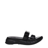 Givenchy Black Fabric Slippers Sandals with Iconic Logo