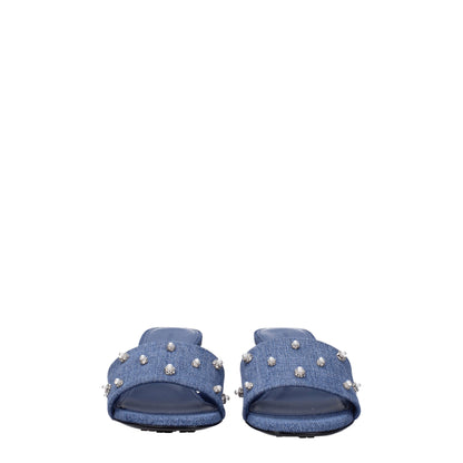 Givenchy blauwe platte sandalen van stof
