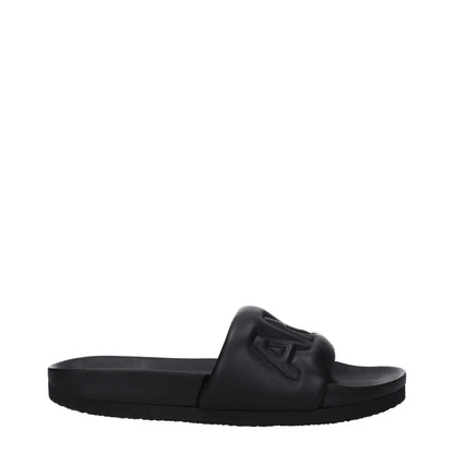 Sandales-chaussons en cuir noir Ambush