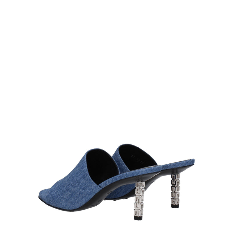 Givenchy Blue Fabric Platforms - Élégantes Sandales à Bout Ouvert