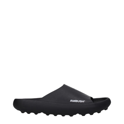 Sandales-pantoufles en coton noir Ambush