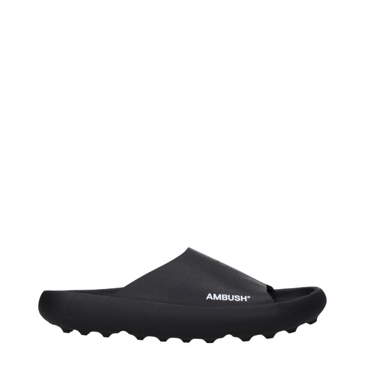 Sandales-pantoufles en coton noir Ambush