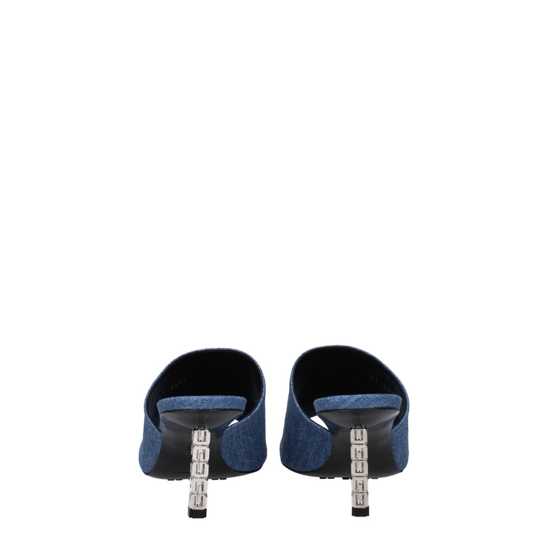 Givenchy Blue Fabric Platforms - Élégantes Sandales à Bout Ouvert