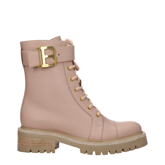 Ankle boots van beige leer van Balmain