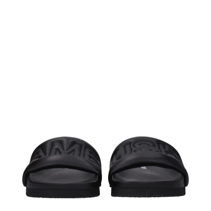 Sandales-chaussons en cuir noir Ambush
