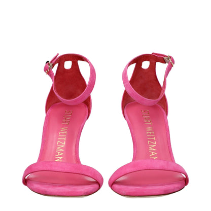 Roze leren stiletto-hakken sandalen van Stuart Weitzman