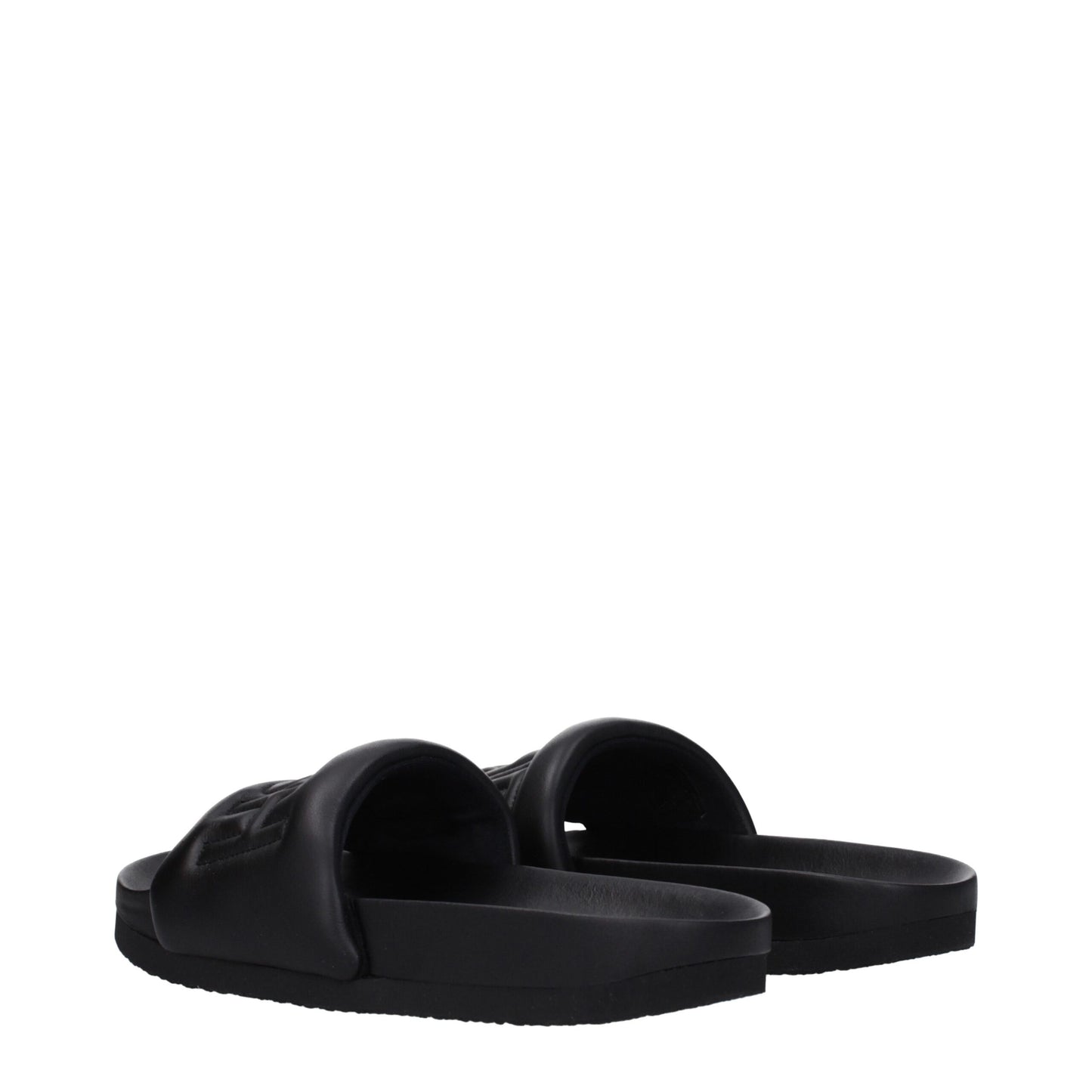 Sandales-chaussons en cuir noir Ambush