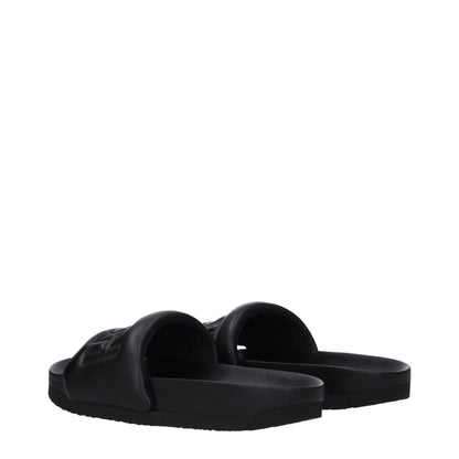 Sandales-chaussons en cuir noir Ambush