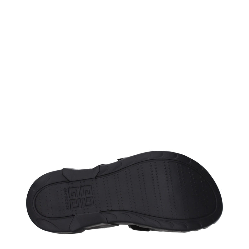 Givenchy Black Fabric Slippers Sandals with Iconic Logo