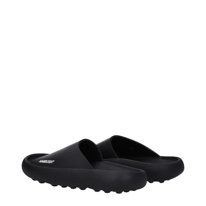 Sandales-pantoufles en coton noir Ambush