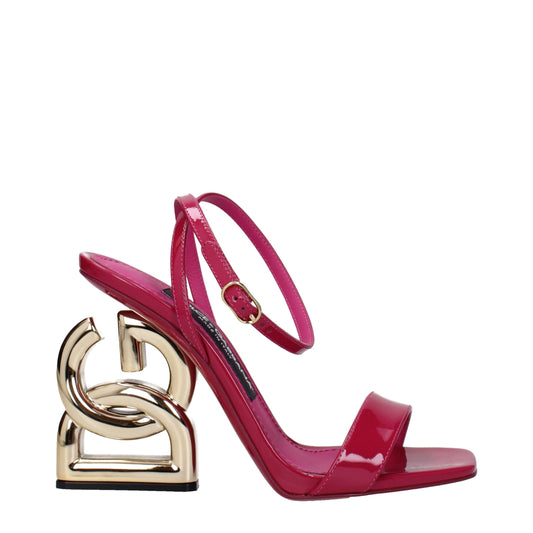 Dolce &amp; Gabbana roze leren stiletto sandalen