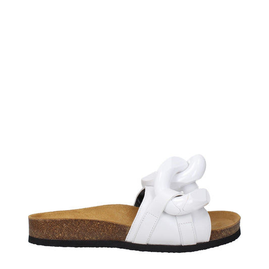 JW Anderson witte leren slippersandalen