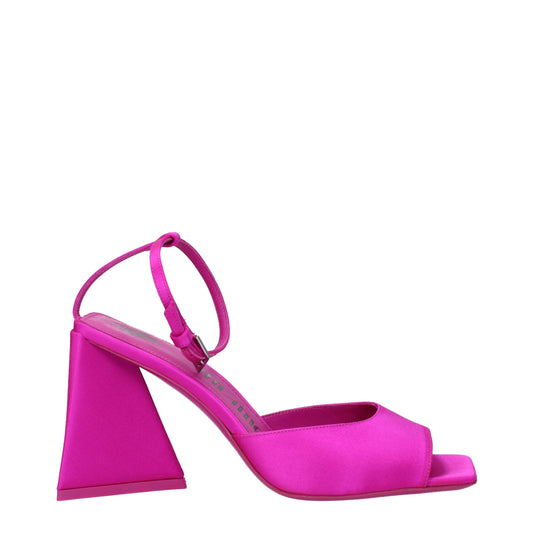 De Attico roze satijnen stilettohak-sandalen