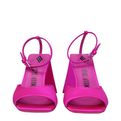 De Attico roze satijnen stilettohak-sandalen