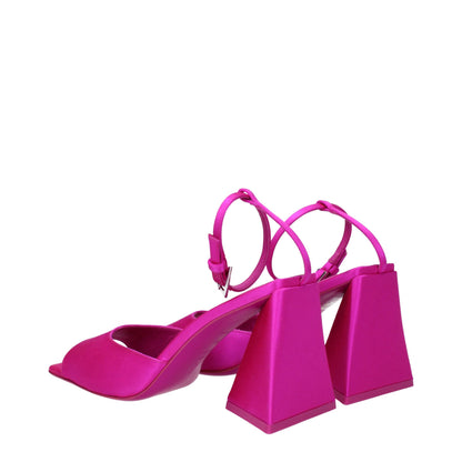 De Attico roze satijnen stilettohak-sandalen