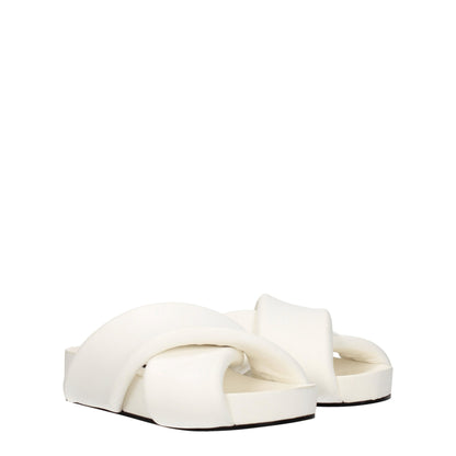 Jil Sander witte leren slippersandalen