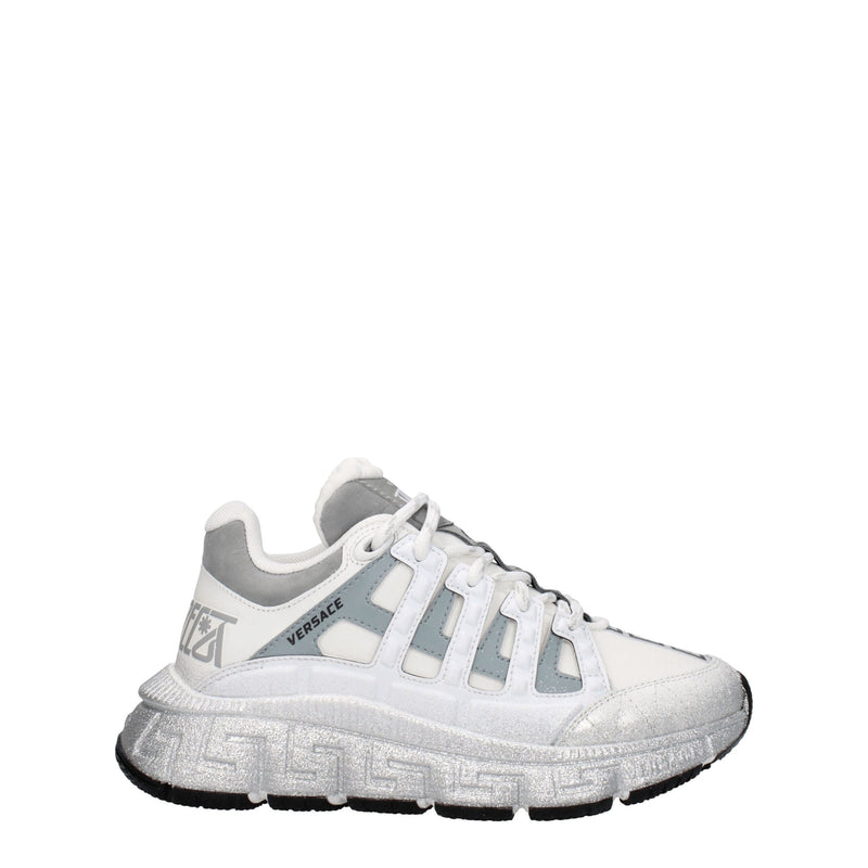 Versace White Fabric Athletic Sneakers for Women - Luxury Footwear