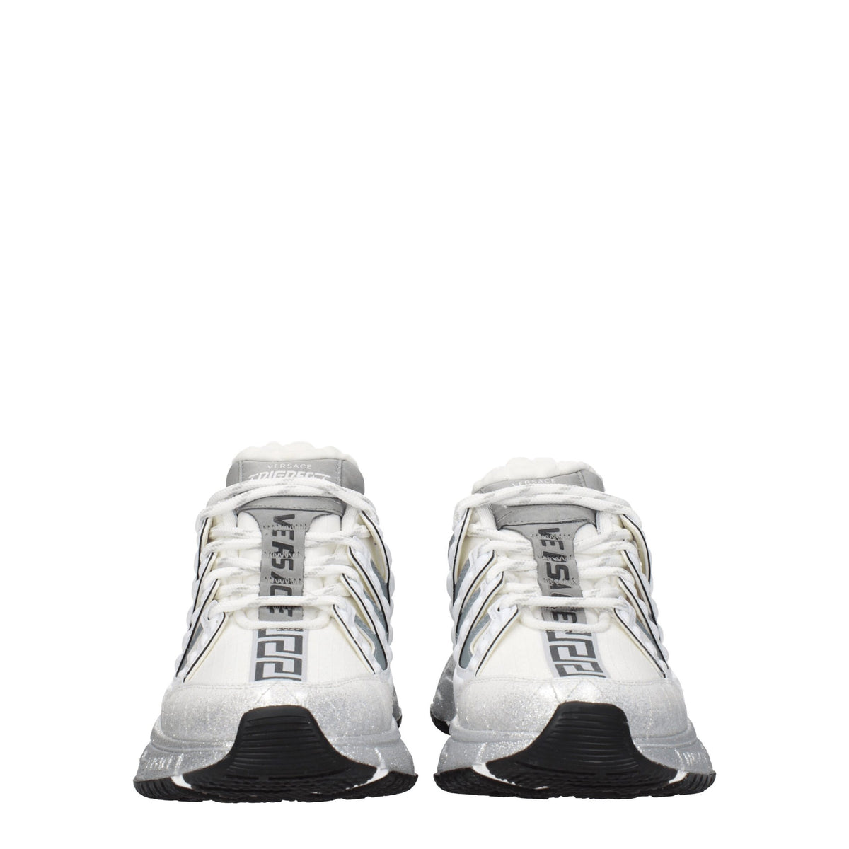 Versace White Fabric Athletic Sneakers for Women - Luxury Footwear
