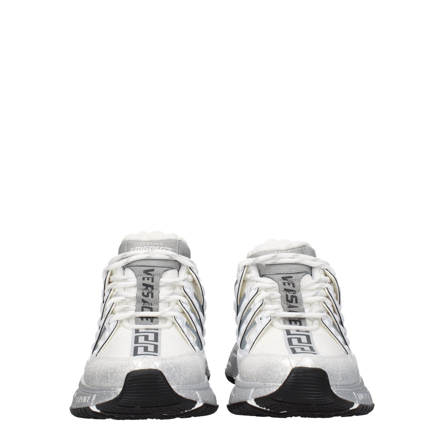 Versace witte stoffen sportschoenen
