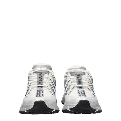 Versace witte stoffen sportschoenen