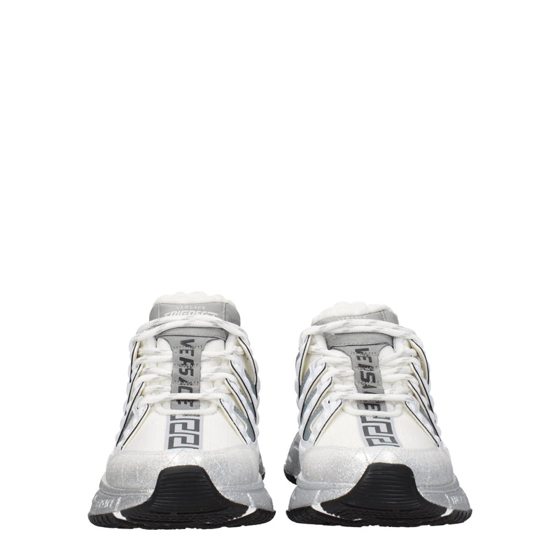 Versace White Fabric Athletic Sneakers for Women - Luxury Footwear