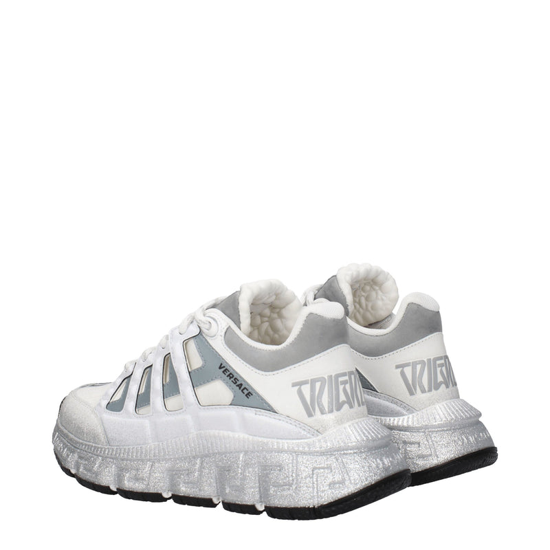 Versace White Fabric Athletic Sneakers for Women - Luxury Footwear