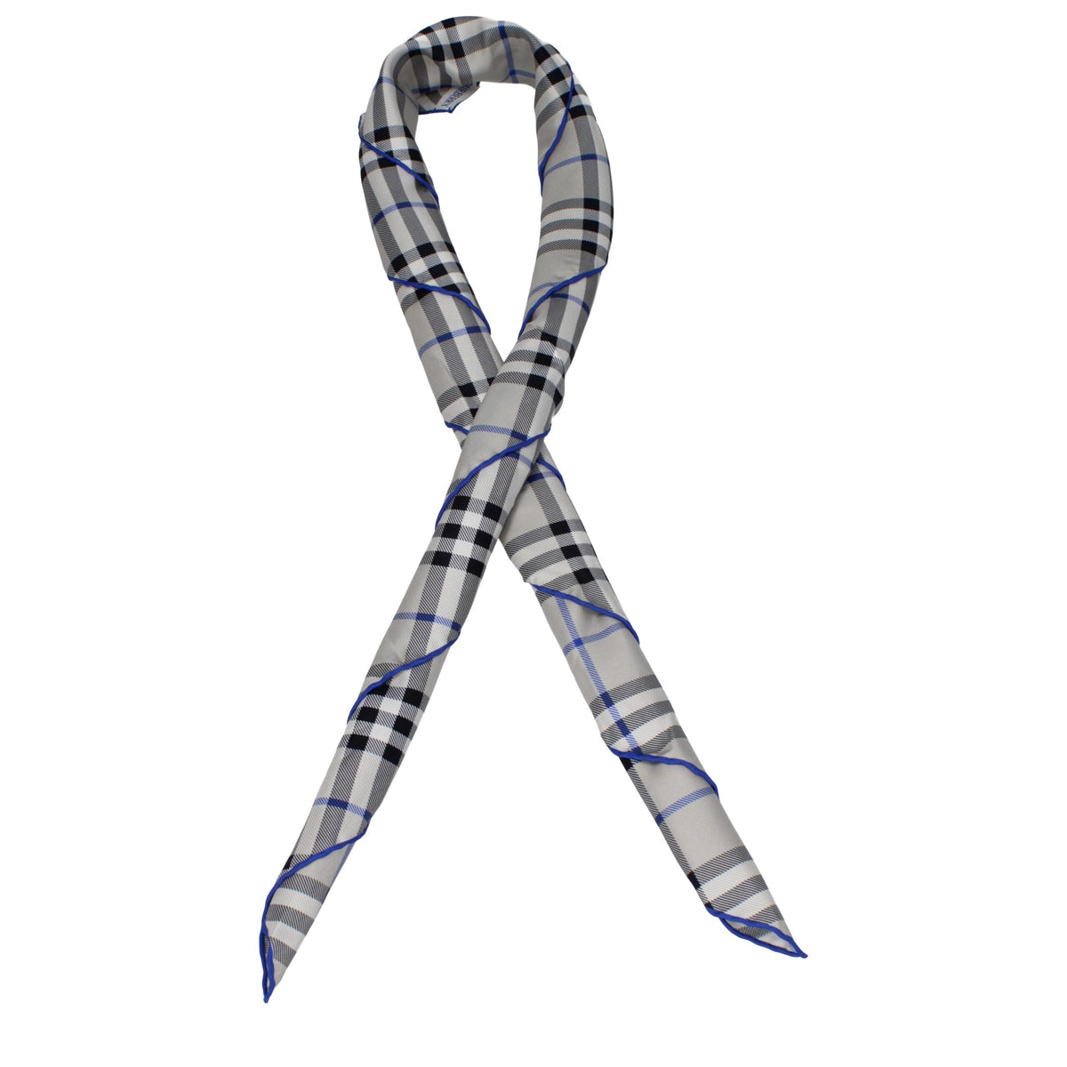 Burberry Gray Silk Foulard - Elegant Check Print