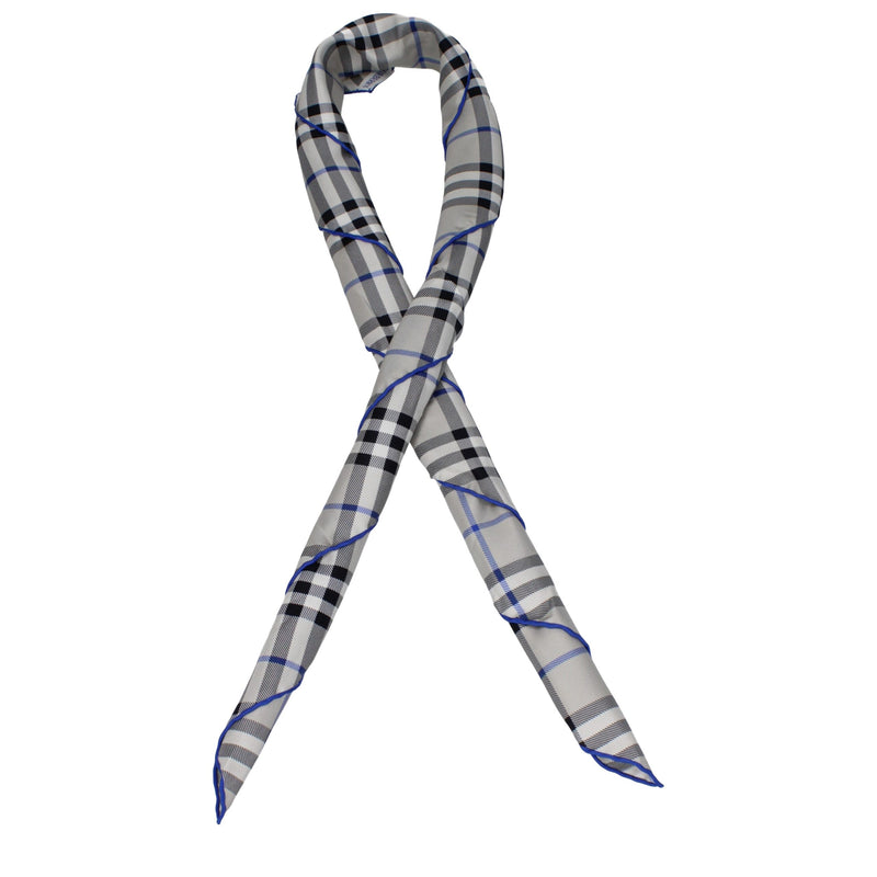 Burberry Gray Silk Foulard - Elegant Check Print