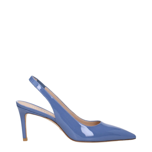 Lichtblauwe leren pumps met hoge hak van Stuart Weitzman
