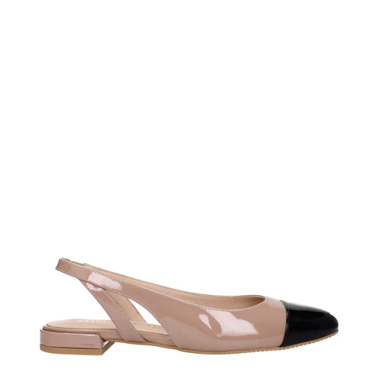 Roze leren balletflats van Stuart Weitzman