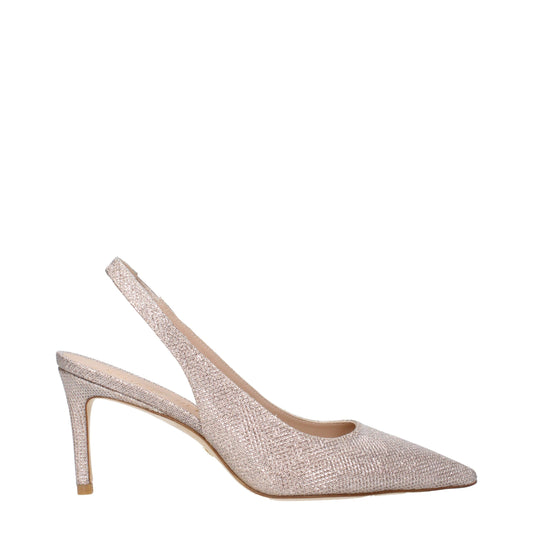 Stuart Weitzman roze stoffen pumps met hoge hak